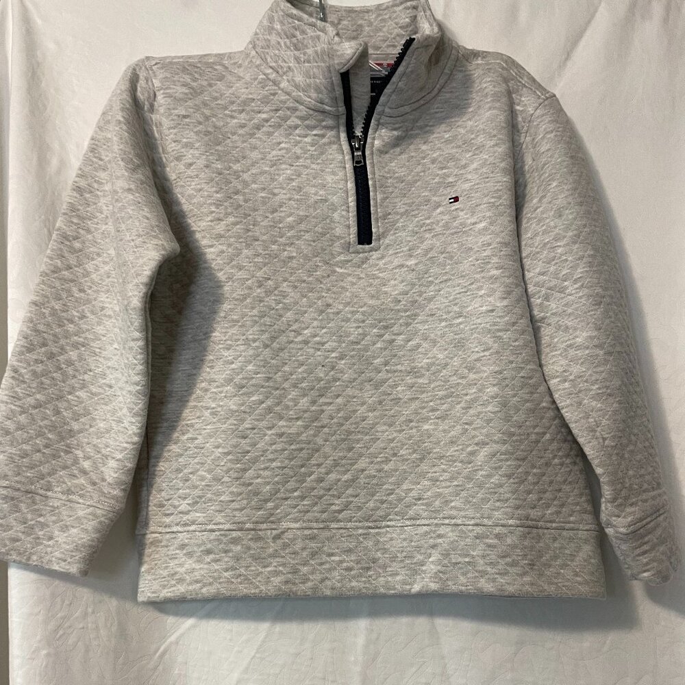 Tommy Hilfiger Boys Gray Quarter-Zip Pullover Sweatshirt S (8)